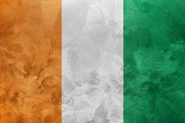 Textured photo of the flag of Ivory Coast