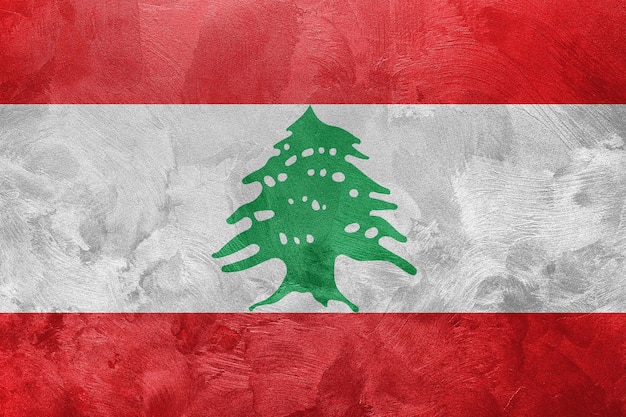 Textured photo of the flag of Lebanon