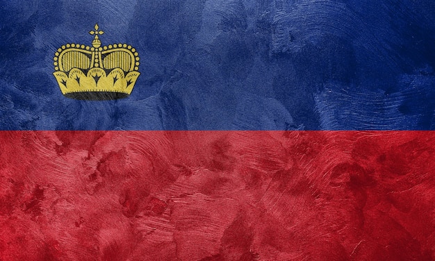 Textured photo of the flag of Liechtenstein