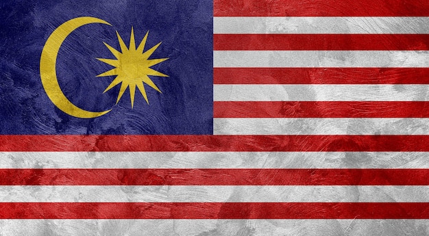 Textured photo of the flag of Malaysia