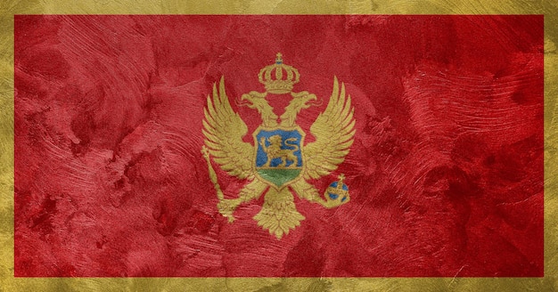 Textured photo of the flag of Montenegro