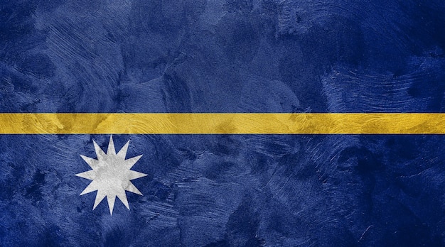 Textured photo of the flag of Nauru