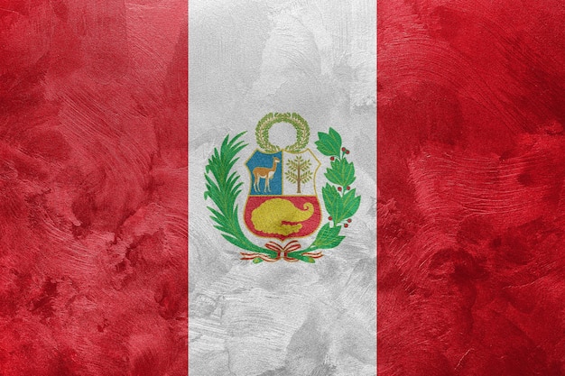 Textured photo of the flag of Peru