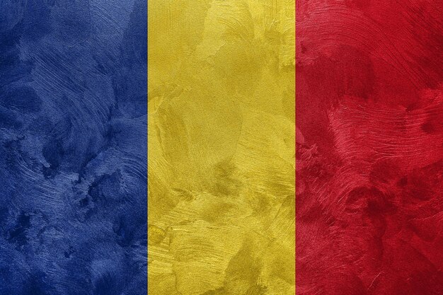 Textured photo of the flag of Romania