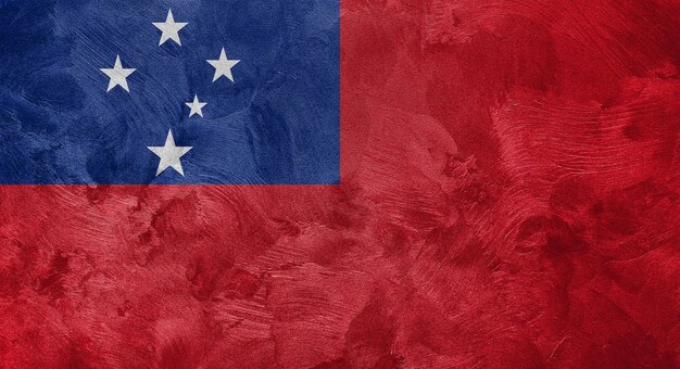 Textured photo of the flag of Samoa