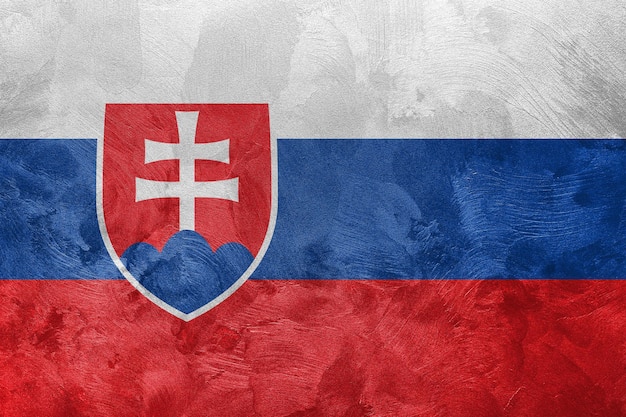 Textured photo of the flag of Slovakia