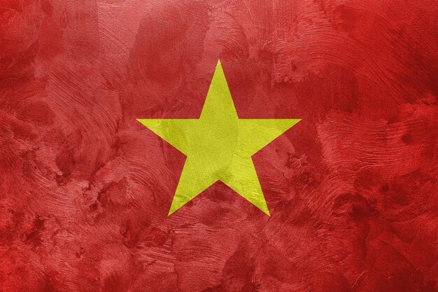 Textured photo of the flag of Vietnam