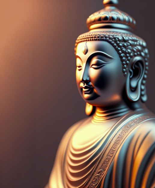 Foto statua di buddha realistica strutturata con spazio negativo