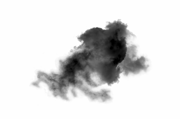 Textured SmokeAbstract zwart geïsoleerd op witte achtergrond