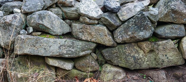 Textured stone wall showcasing rugged surface and natural patterns