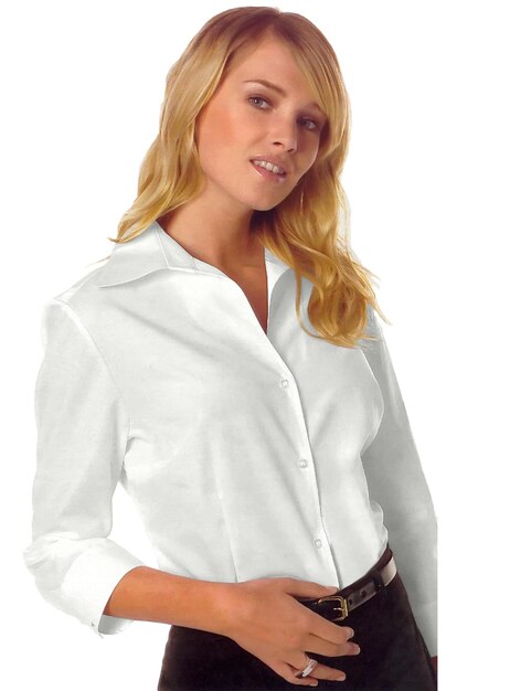 Photo textured white shirt with easy care finish