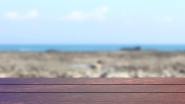 textured wooden empty table top view