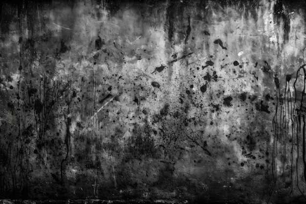 Textured and worn black and white brick wall Generative AI