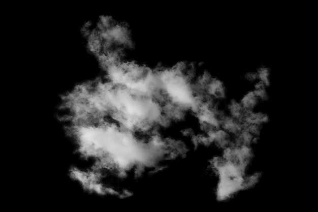 Textureerde wolken geïsoleerd op zwarte achtergrond