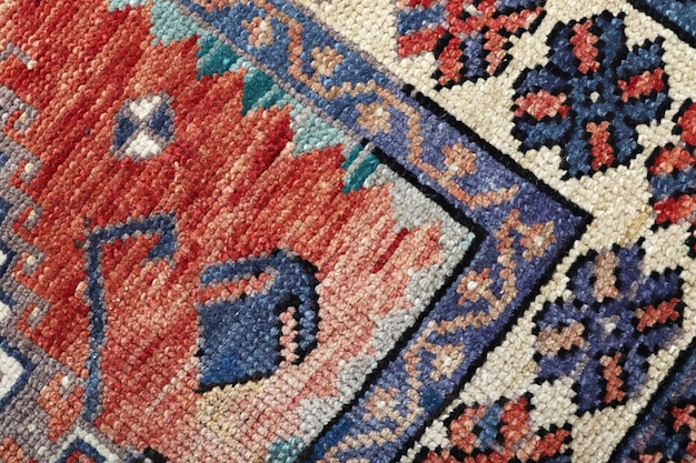 Texturen en patronen in kleur van geweven tapijten