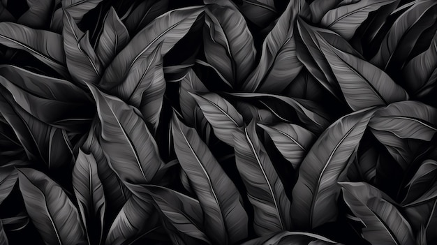 Текстуры абстрактных черных листьев для тропических листьев