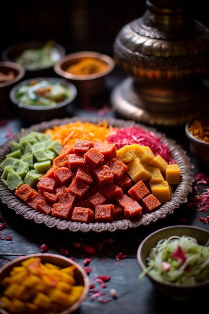 the textures and details of traditional sweets prepared for Gudi Padwa