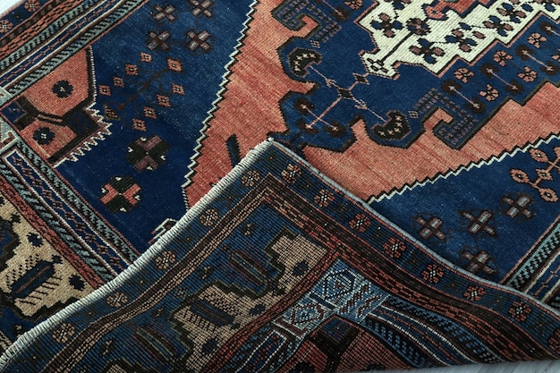 Textures and patterns in color from woven carpets