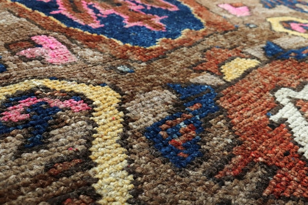 Textures and patterns in color from woven carpets