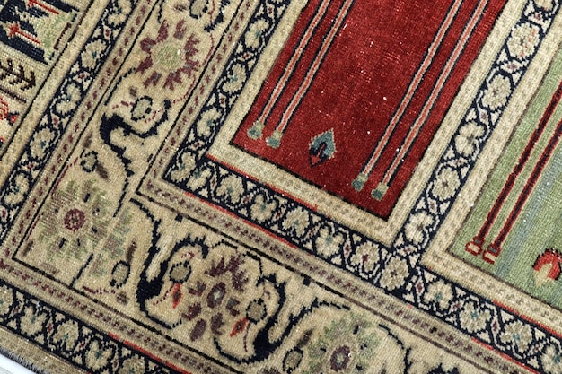 Photo textures and patterns in color from woven carpets