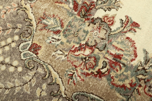 Textures and patterns in color from woven carpets