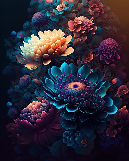 textuur bloemen kleurrijke behang achtergrond