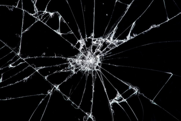 Textuur gebroken glas met scheuren. Samenvatting van het gebarsten scherm Smartphone tegen shock.