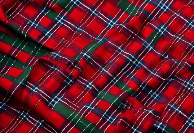 Foto textuur traditionele schotse tartan stof in rood groen en blauw cheque