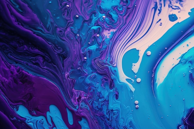 Textuur van abstracte verf Achtergrond met acrylverf in blauw en paars
