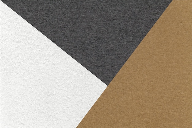 Textuur van ambacht wit bruin en zwart schaduw kleur papier achtergrond macro Vintage abstract karton