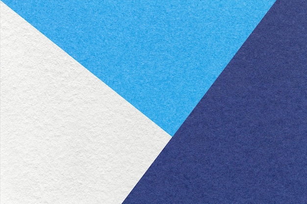 Textuur van ambacht wit marineblauw en turkoois schaduw kleur papier achtergrond macro Vintage abstract karton