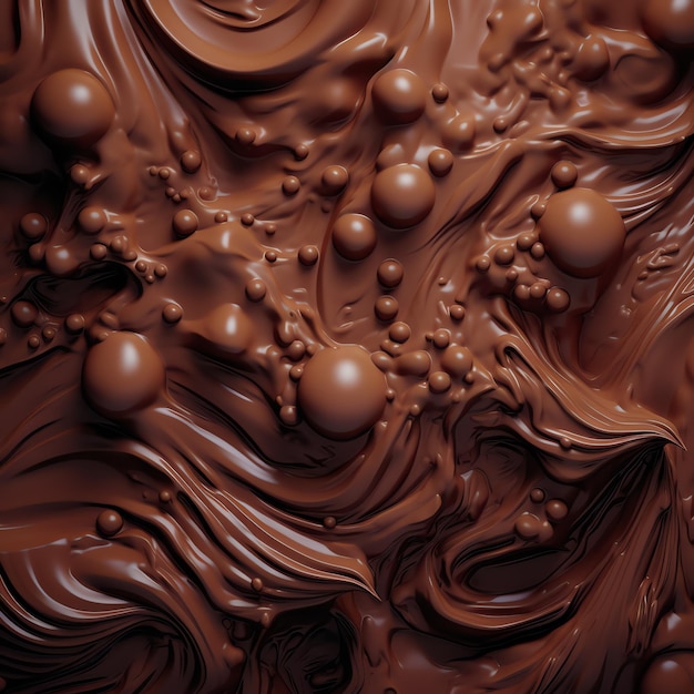 Textuur van chocolade met bubbels