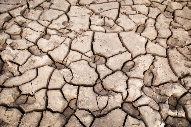 Textuur van droge gebarsten aarde