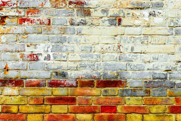 Textuur van een bakstenen muur met scheuren en krassen die als achtergrond kunnen worden gebruikt