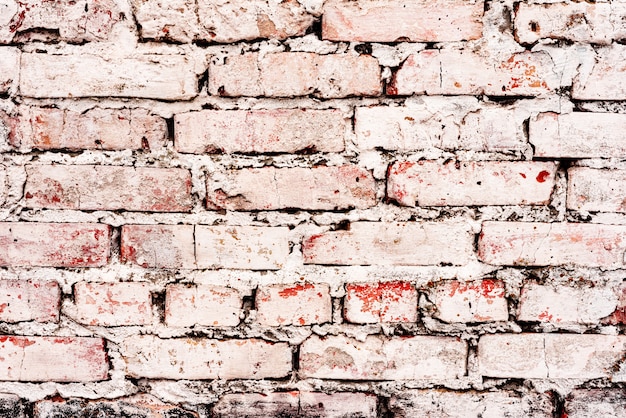 Textuur van een bakstenen muur met scheuren en krassen die kunnen worden gebruikt als achtergrond