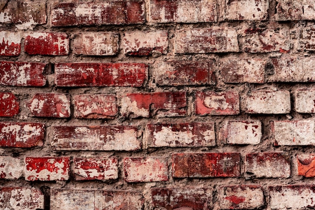 Textuur van een bakstenen muur met scheuren en krassen die kunnen worden gebruikt als achtergrond