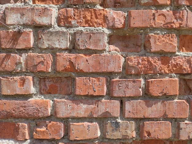 Textuur van oude verweerde baksteen Achtergrond van oude rode bakstenen