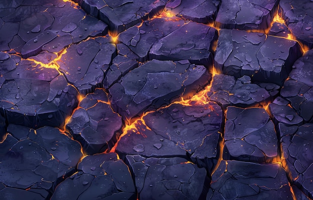 Textuur van rotsachtige grond in de buurt van een vulkaan