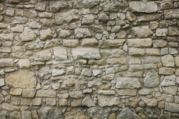 Textuur van stenen muur met veel grote bruine stenen