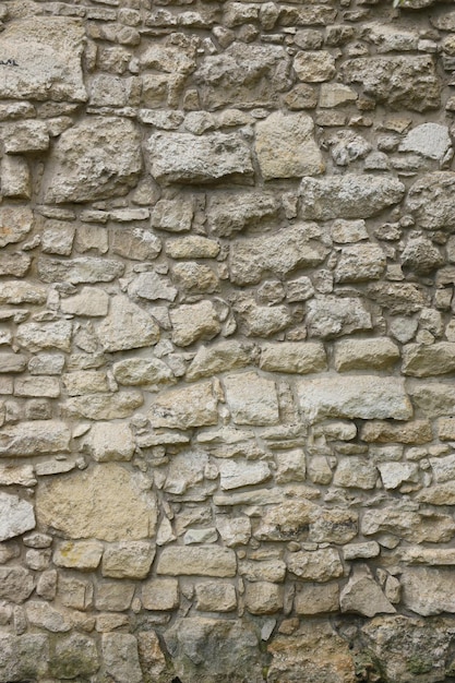 Textuur van stenen muur met veel grote bruine stenen