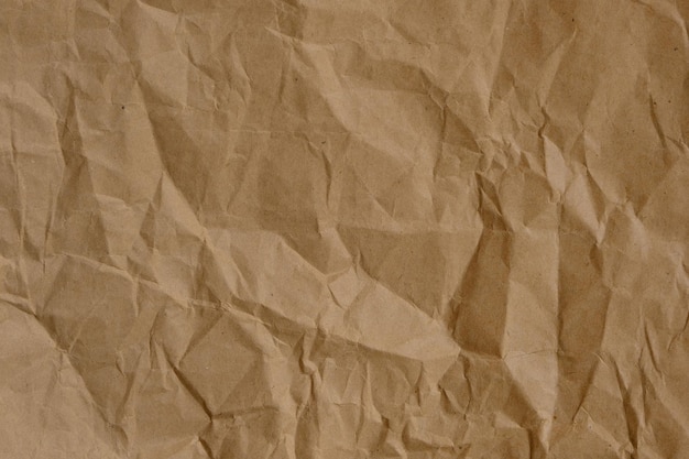 Textuur Verfrommeld bruin inpakpapier close-up Achtergrond