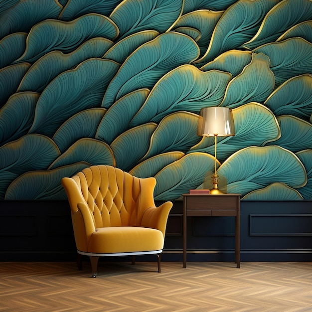 Textuur Wallpaper ontwerp Interieur patroon design meubilair advertentie premium muur hotelkamer