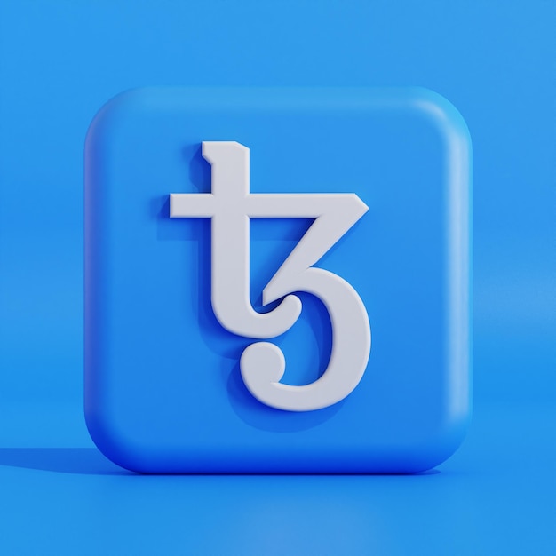 Tezos cryptocurrency symbool logo 3d illustratie