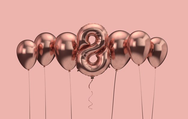 Th birthday pink balloon background happy birthday d
rendering