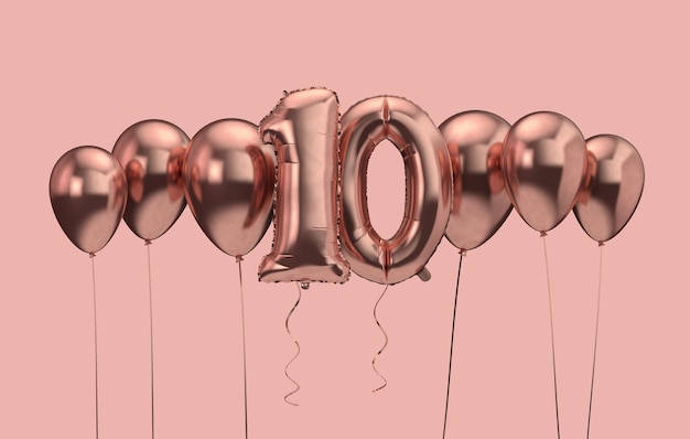 Th birthday pink balloon background happy birthday d rendering