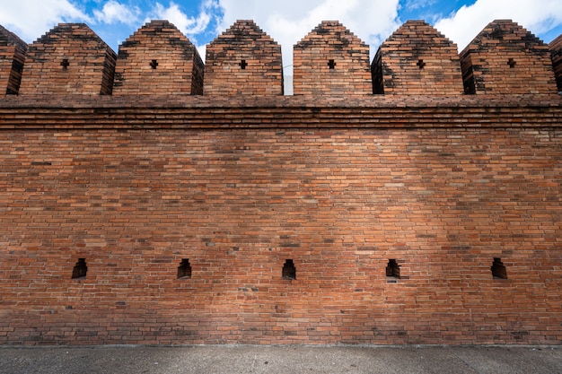 Tha Phae Gate Chiang Mai old city ancient wall and moat in Chiang Mai