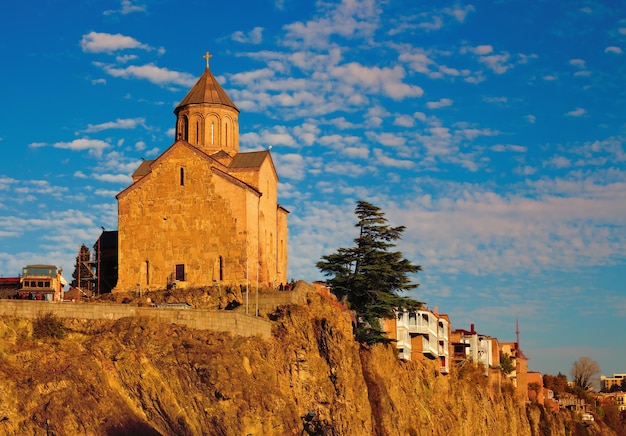 Thabori monastery on a hill in Tbilisi Georgia country