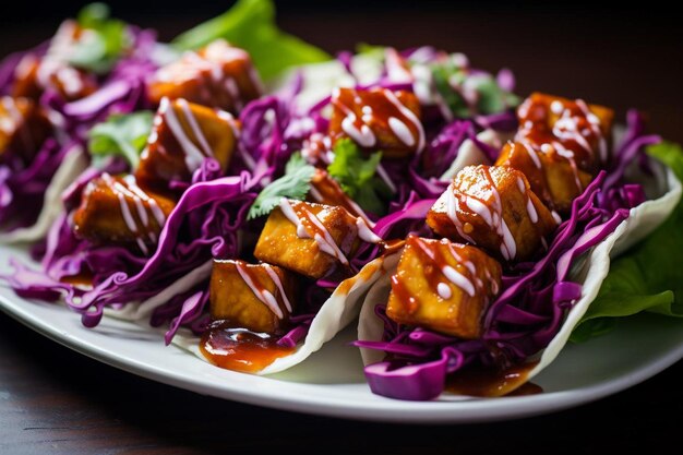 Thai Basil Tofu Tacos with Peanut Sauce Vegan