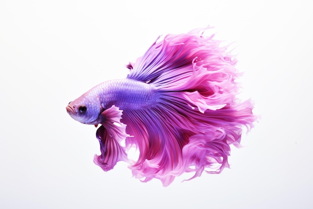 Thai betta fish on isolate white background Generative ai