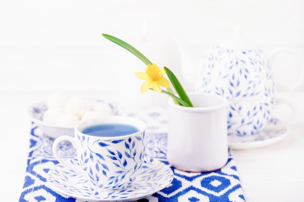 Тайский чай из гороха с голубой бабочкой
